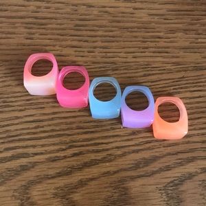 Multi colored rings (set of 5)